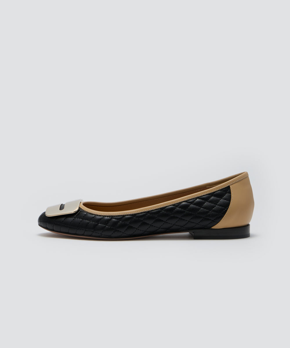 GOLD アネッリフィッビア パンプス 1.0cm BLACK/BUTTER MILK