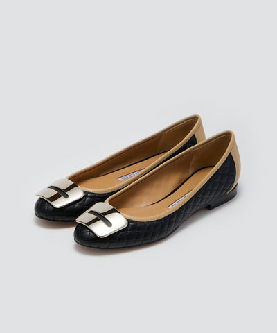 GOLD アネッリフィッビア パンプス 1.0cm BLACK/BUTTER MILK
