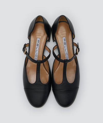 TAPA Tストラップ パンプス 2.5cm BLACK