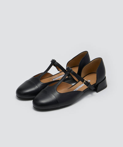 TAPA Tストラップ パンプス 2.5cm BLACK