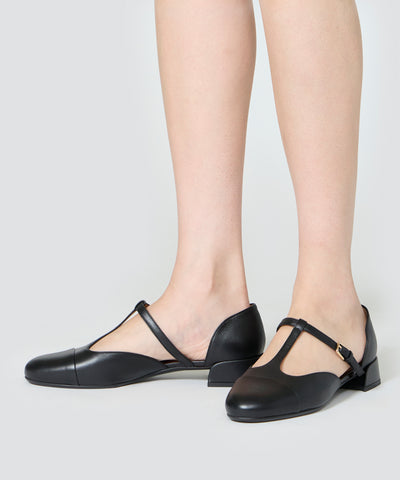 TAPA Tストラップ パンプス 2.5cm BLACK