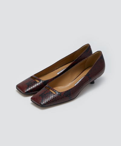 NORA アネッリ パンプス 3.0cm PYTHON WINE