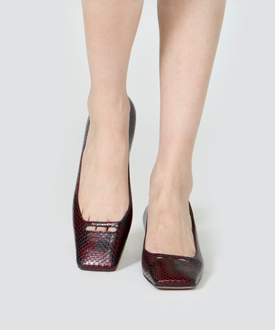 NORA アネッリ パンプス 3.0cm PYTHON WINE