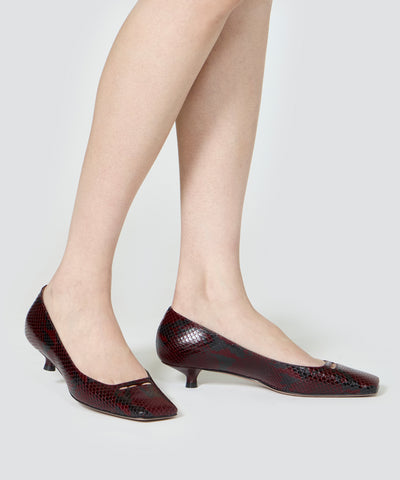 NORA アネッリ パンプス 3.0cm PYTHON WINE