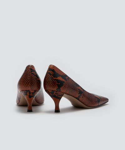 NORA パンプス 6.0cm PYTHON ORANGE