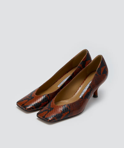 NORA パンプス 6.0cm PYTHON ORANGE