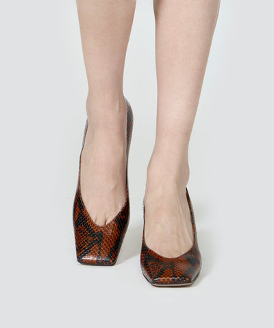 NORA パンプス 6.0cm PYTHON ORANGE