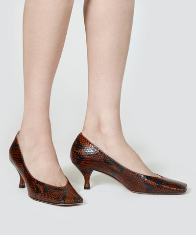 NORA パンプス 6.0cm PYTHON ORANGE