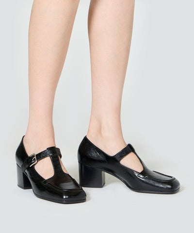 MATILDA Tストラップ パンプス 5.0cm BLACK
