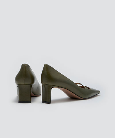 DAMA グランデアネッリ パンプス 5.5cm MOSS GREEN