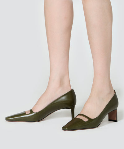 DAMA グランデアネッリ パンプス 5.5cm MOSS GREEN