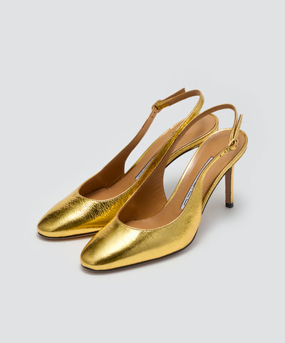 NICLA バックスリング パンプス 8.5cm GOLD
