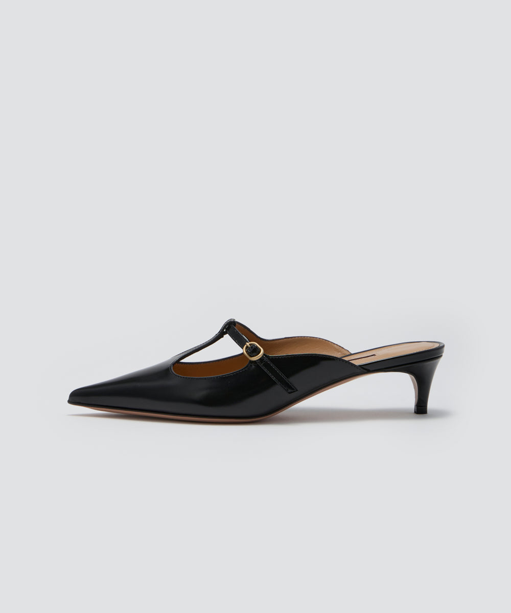 CUORE Tストラップ パンプス 3.5cm BLACK