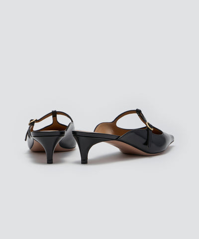 CUORE Tストラップ パンプス 3.5cm BLACK