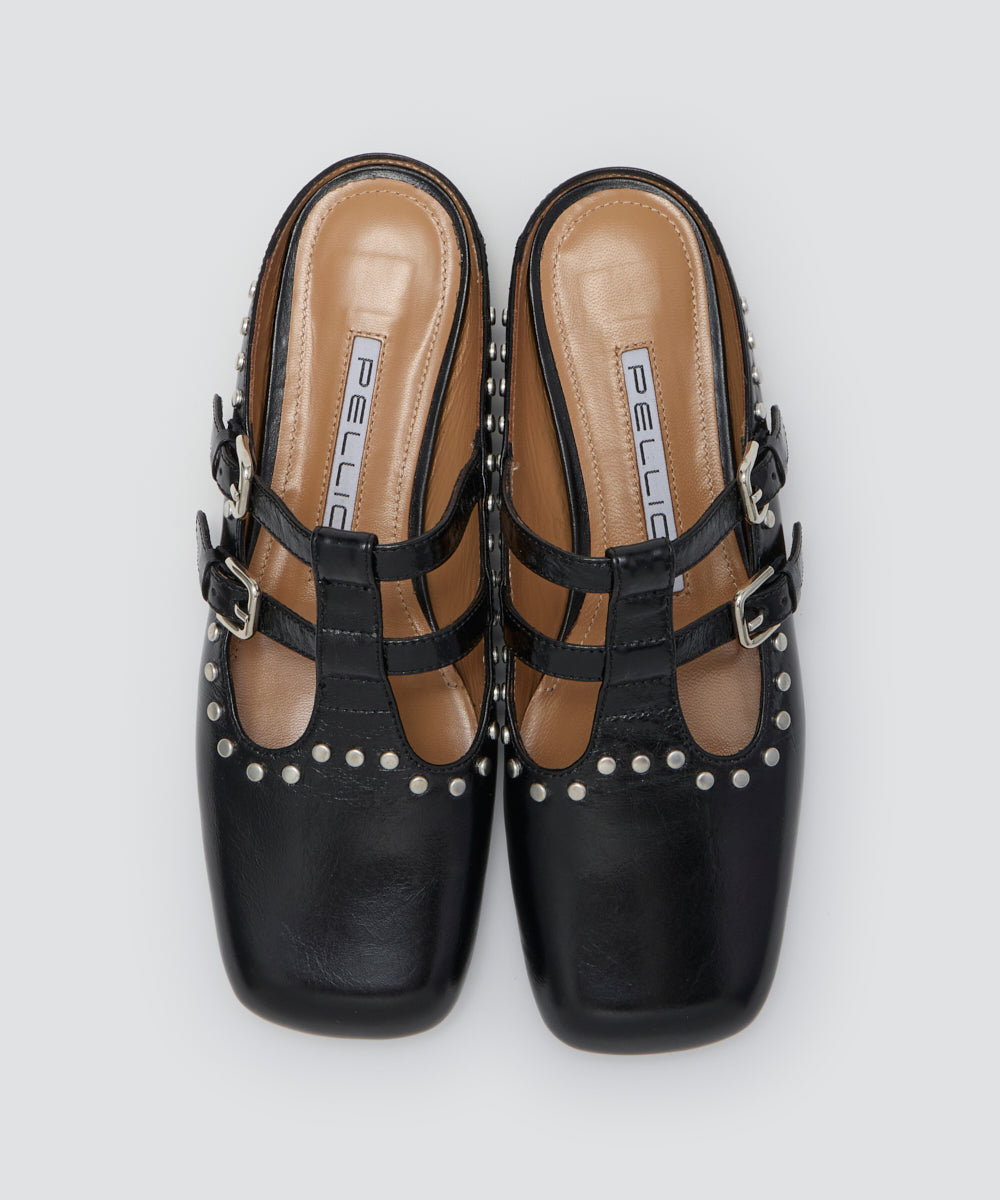 【中古】ペリーコ　アネッリ　メリージェーン　ブラック(裏張り済)　24センチ 中古】ペリーコ アネッリ メリージェーン ブラック(裏張り済) 24センチ