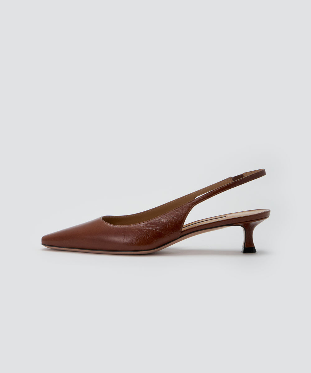 VENERE バックスリング パンプス 3.5cm BROWN