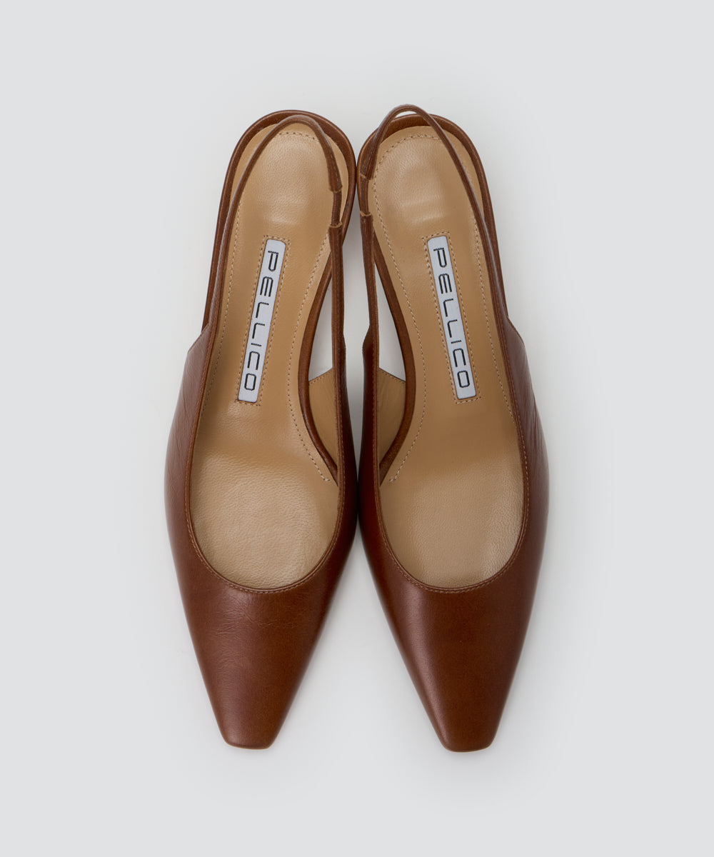 VENERE バックスリング パンプス 3.5cm BROWN