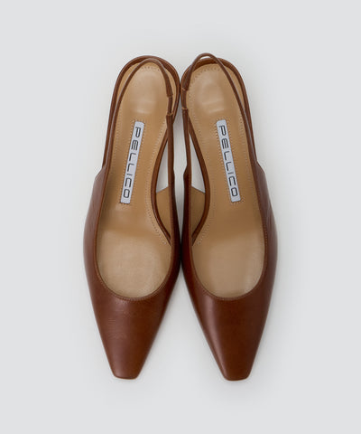 VENERE バックスリング パンプス 3.5cm BROWN