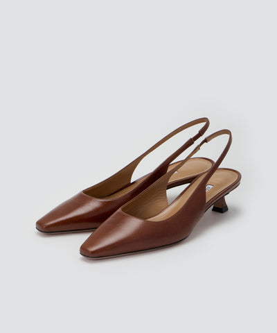 VENERE バックスリング パンプス 3.5cm BROWN