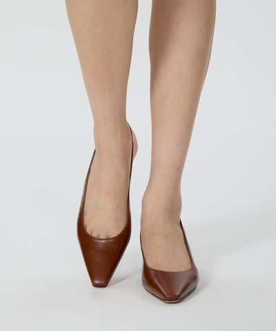 VENERE バックスリング パンプス 3.5cm BROWN
