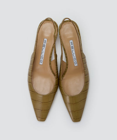 VENERE バックスリング パンプス 3.5cm OLIVE