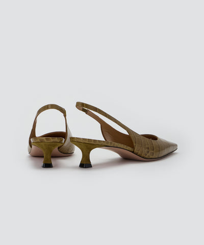 VENERE バックスリング パンプス 3.5cm OLIVE