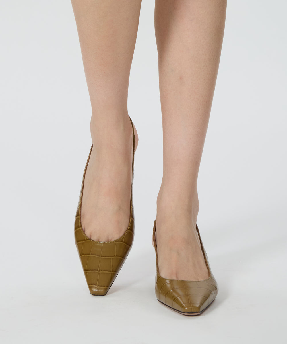 VENERE バックスリング パンプス 3.5cm OLIVE