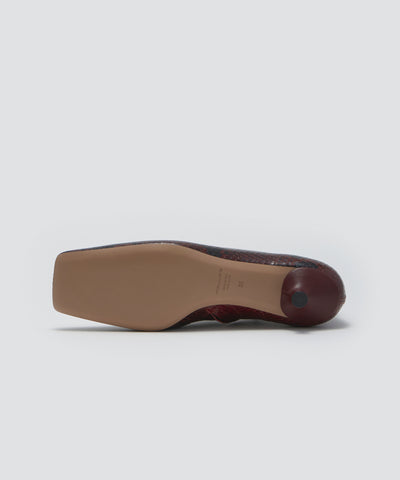 NORA ショートブーツ 3.0cm PYTHON WINE