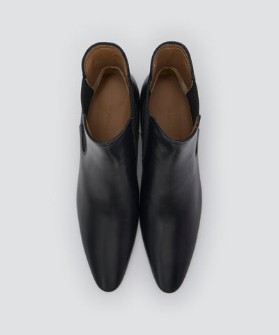 LOTTI ウェッジソール ショートブーツ 4.0cm BLACK