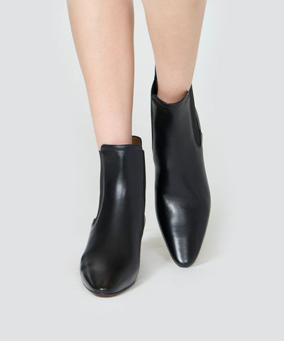 LOTTI ウェッジソール ショートブーツ 4.0cm BLACK