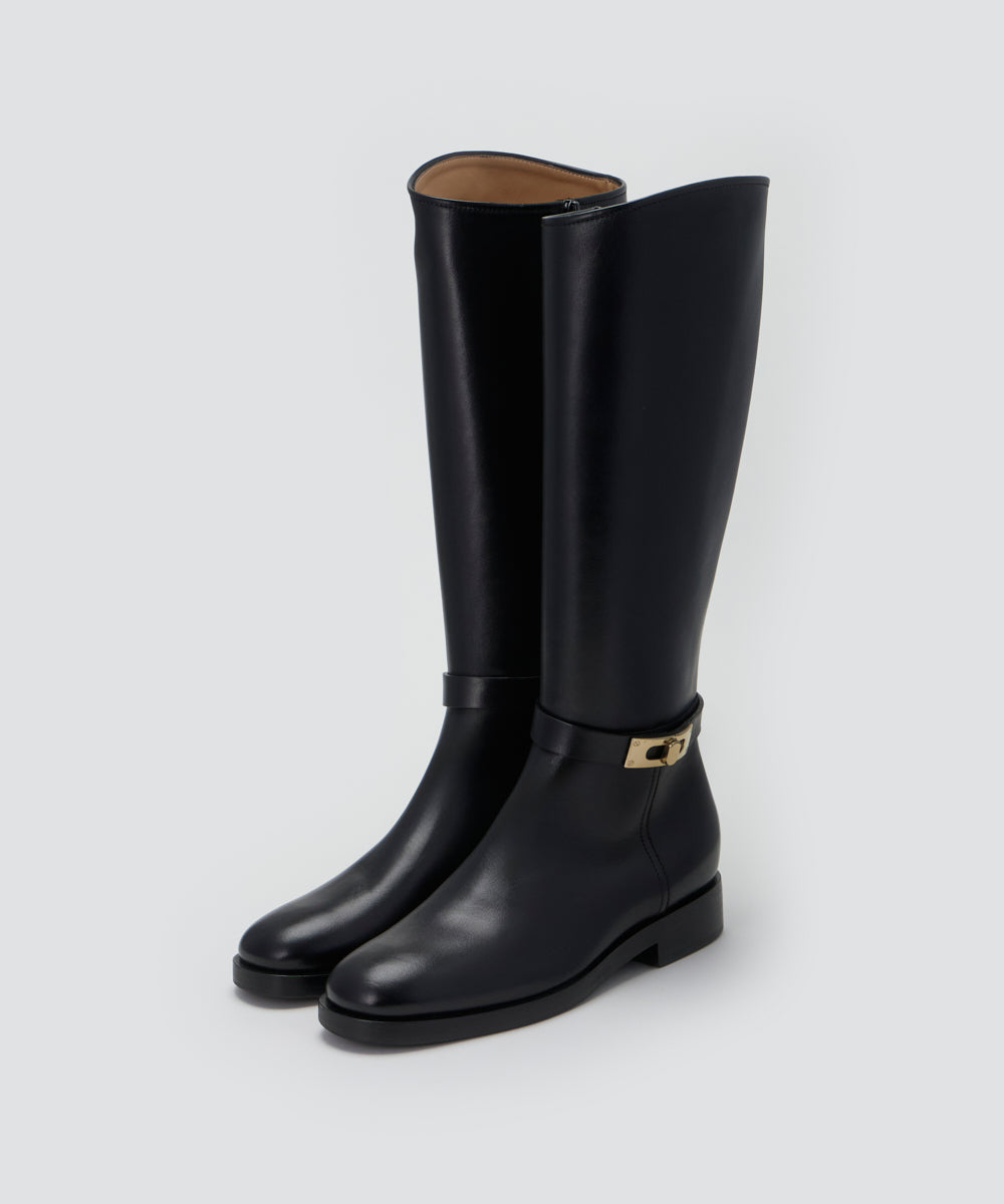PELLICO | ガンチェット ロングブーツ 2.5cm BLACK - アマンオンライン