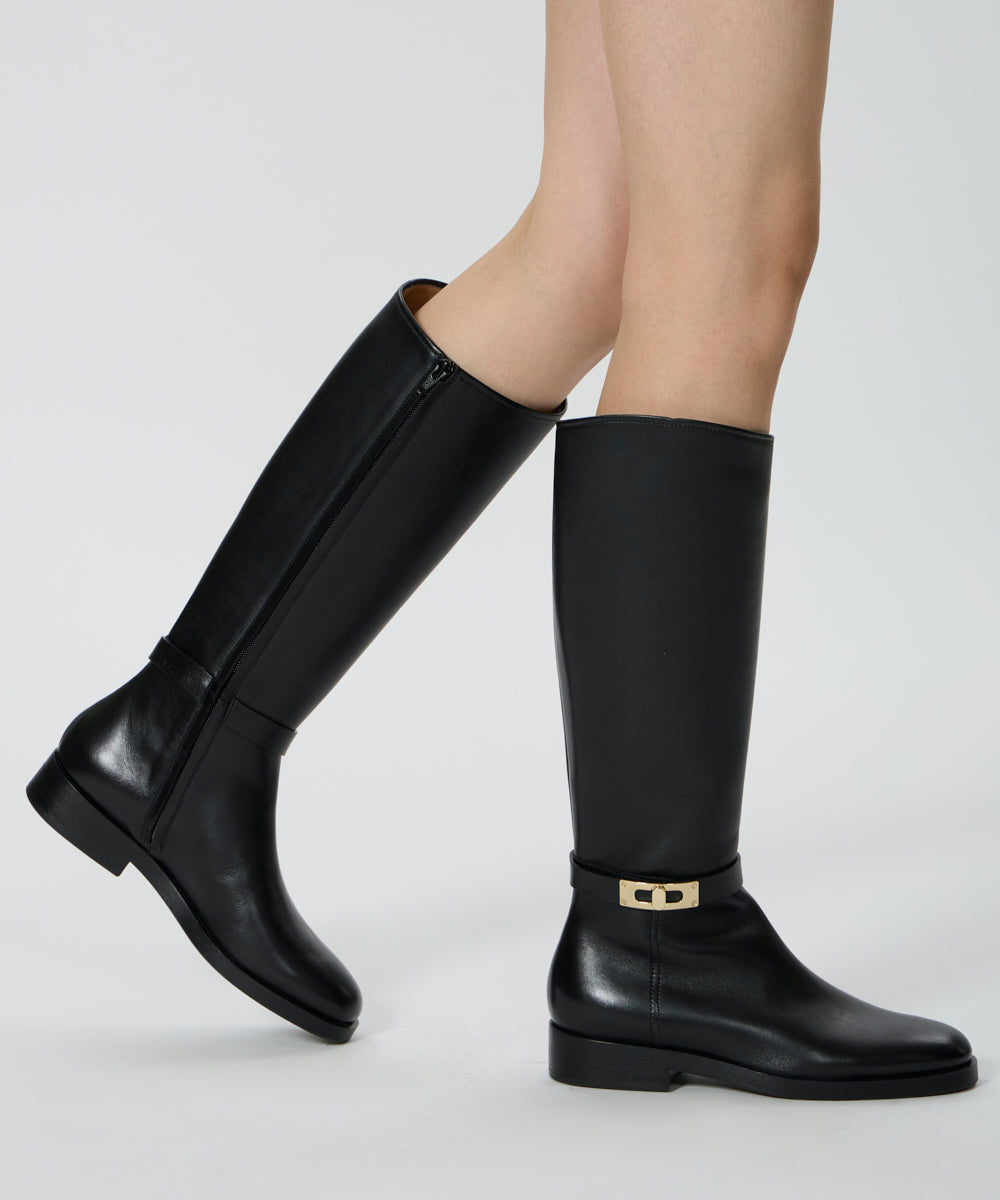 PELLICO | ガンチェット ロングブーツ 2.5cm BLACK - アマンオンライン