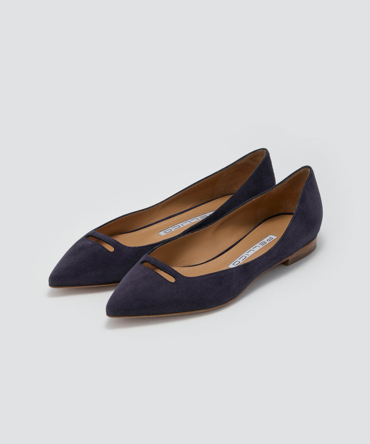 PELLICO | ANDREA アネッリ スウェード パンプス 1.0cm NAVY【伊勢丹