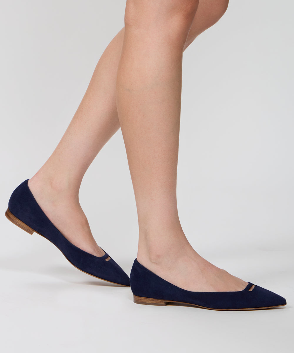 PELLICO | ANDREA アネッリ スウェード パンプス 1.0cm NAVY【伊勢丹