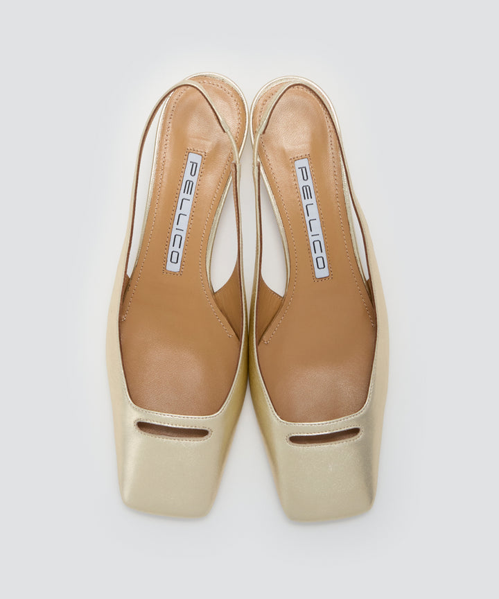 PELLICO | NORA アネッリ バックスリング パンプス 3.0cm GOLD