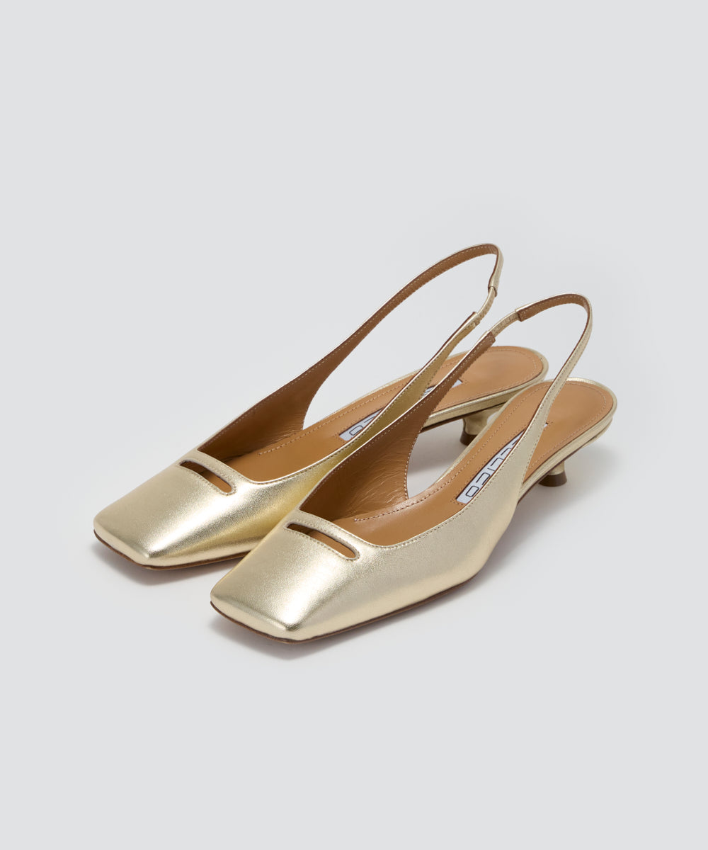 PELLICO | NORA アネッリ バックスリング パンプス 3.0cm GOLD