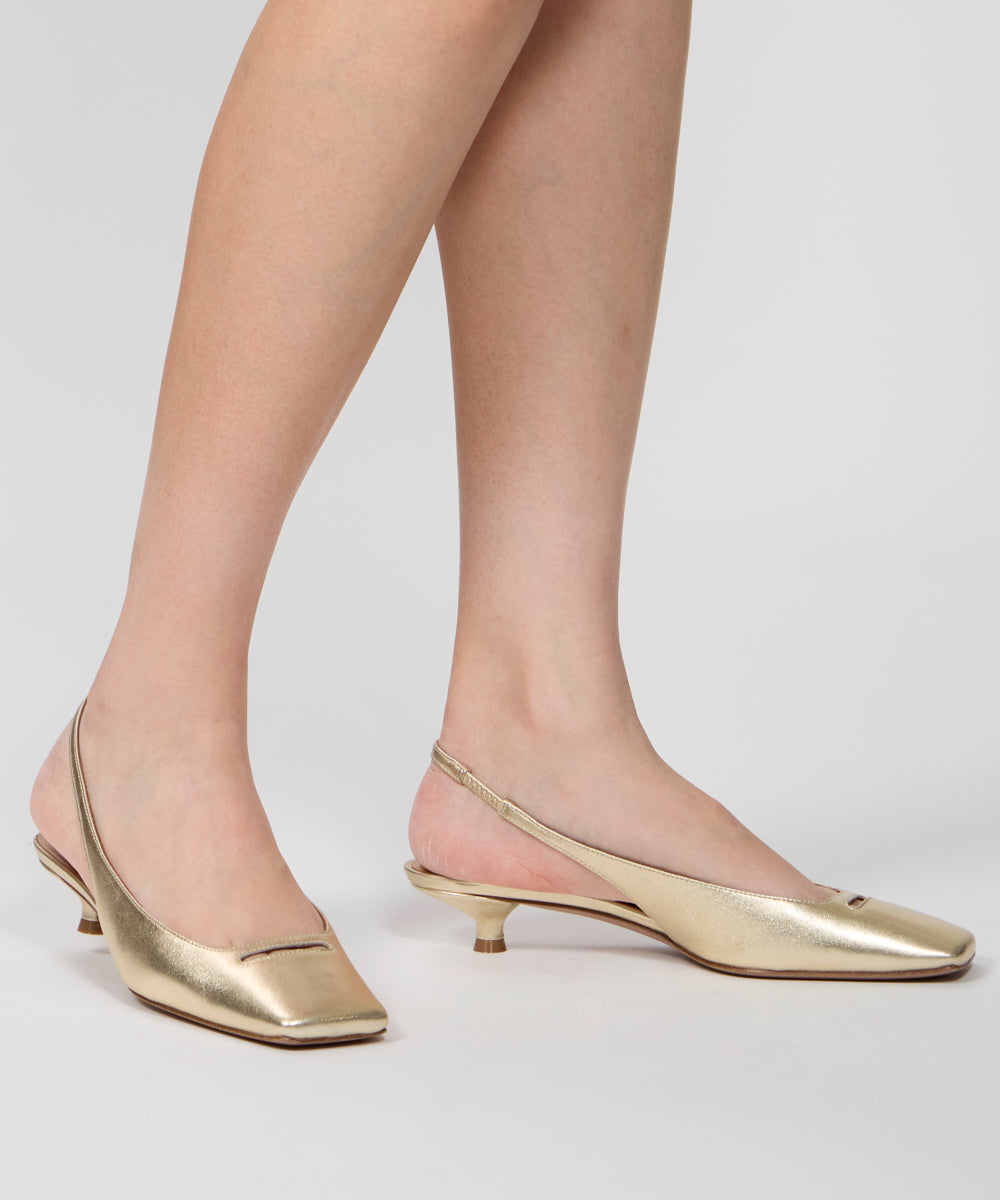 PELLICO | NORA アネッリ バックスリング パンプス 3.0cm GOLD