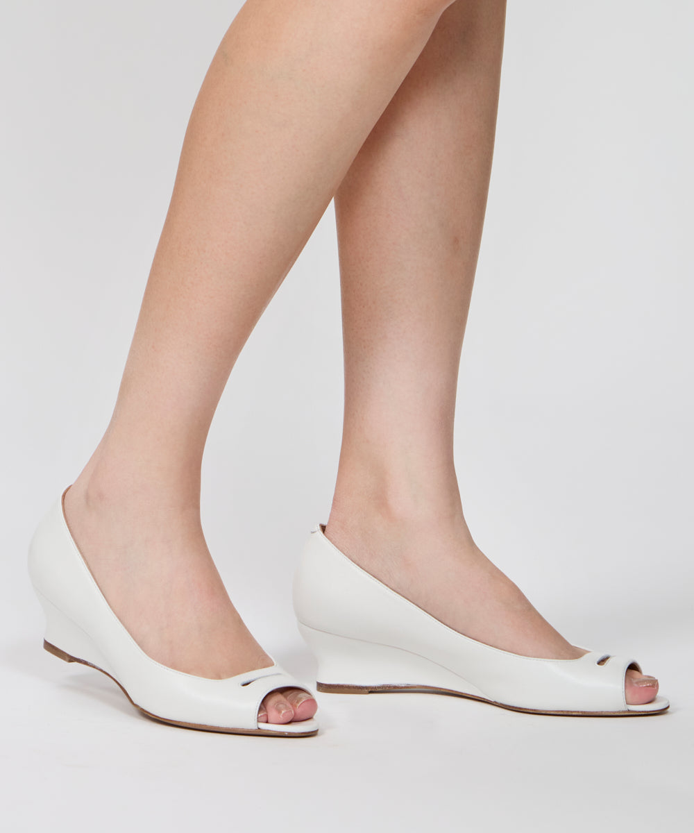 PELLICO | アネッリ ウェッジソール パンプス 4.0cm WHITE - アマン