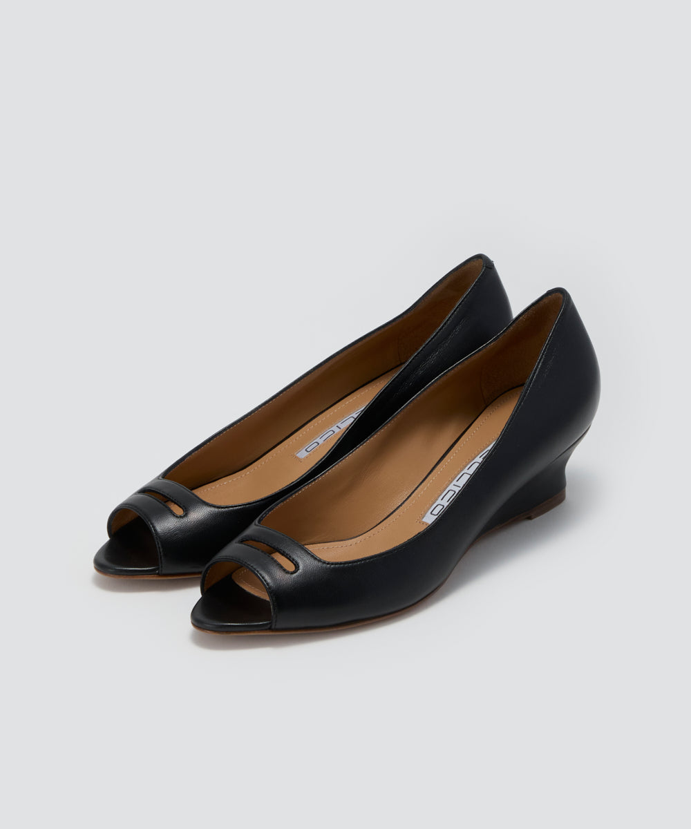 PELLICO | アネッリ ウェッジソール パンプス 4.0cm BLACK - アマン