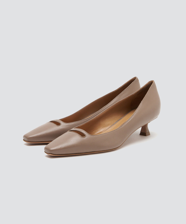 PELLICO CUORE デュエアネッリ パンプス　ベージュ　36 PELLICO | アネッリソレッラ スムース パンプス 3.5cm TAUPE - アマン