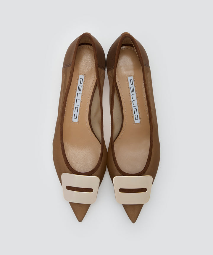 PELLICO | アネッリフィッビア チュール パンプス 3.5cm BROWN