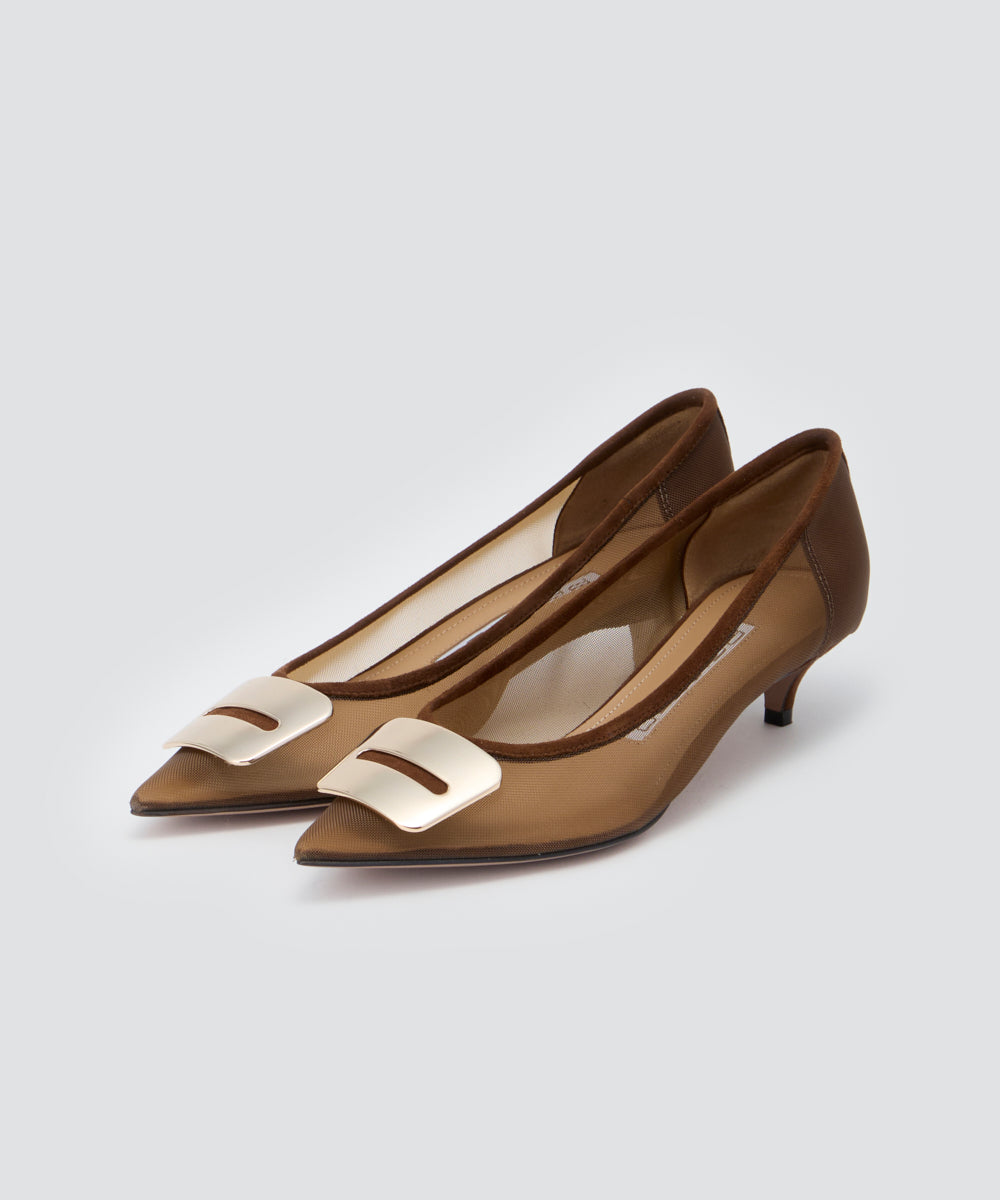 PELLICO | アネッリフィッビア チュール パンプス 3.5cm BROWN