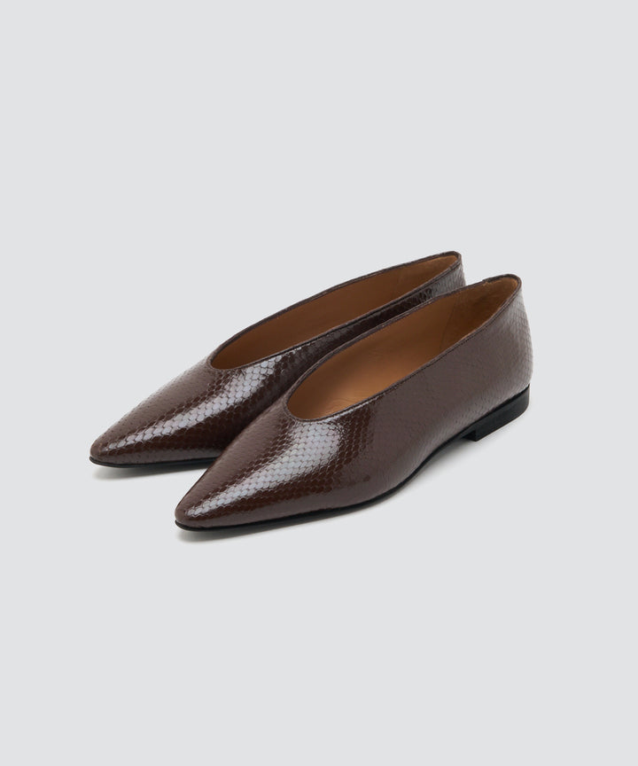 お値下げ美品！PELLICO アニマ　ハウンドトゥース柄 フラット36.5 PELLICO | パンプス 1.0cm BROWN PYTHON - アマンオンラインストア
