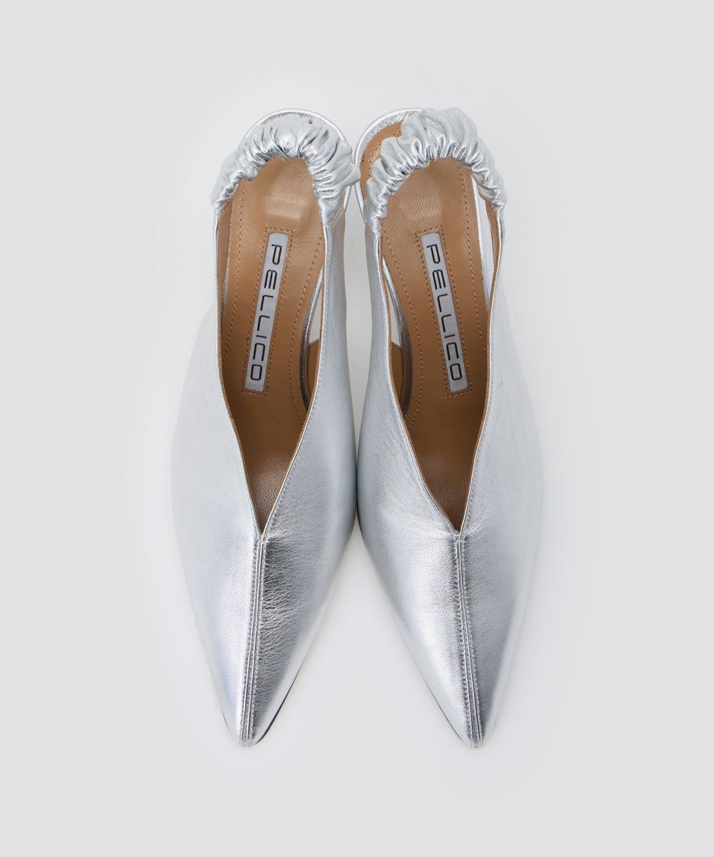 PELLICO | バックスリング パンプス 6.5cm SILVER - アマンオンライン