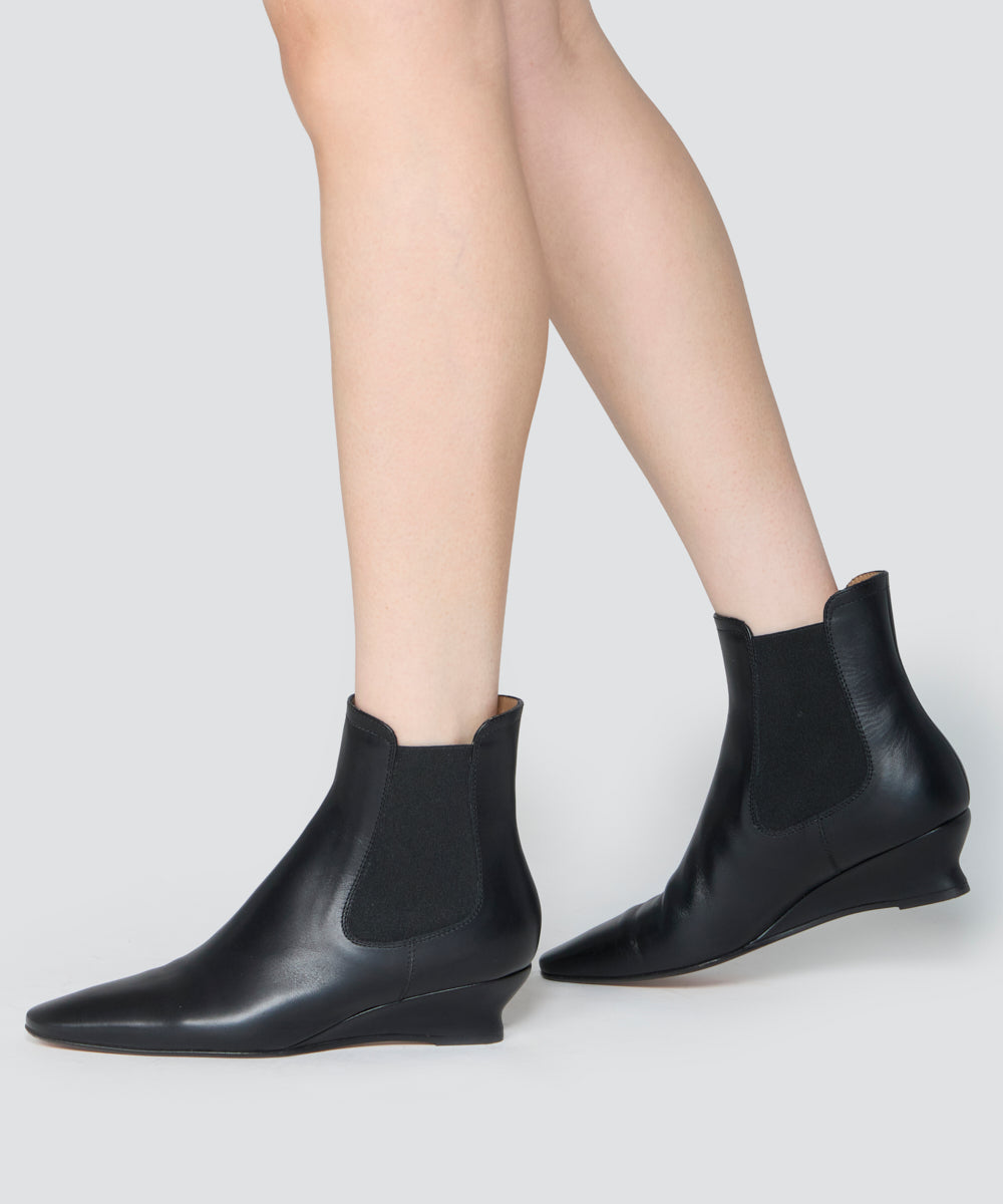 PELLICO | ウェッジソール ショートブーツ 4.0cm BLACK - アマン