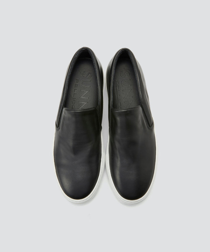 PELLICO SUNNY メンズ スムース スリッポン 3.5cm BLACK