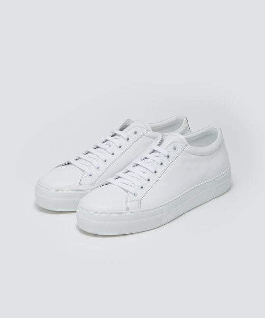 GIOIA メンズ スムース レースアップスニーカー 3.5cm WHITE 