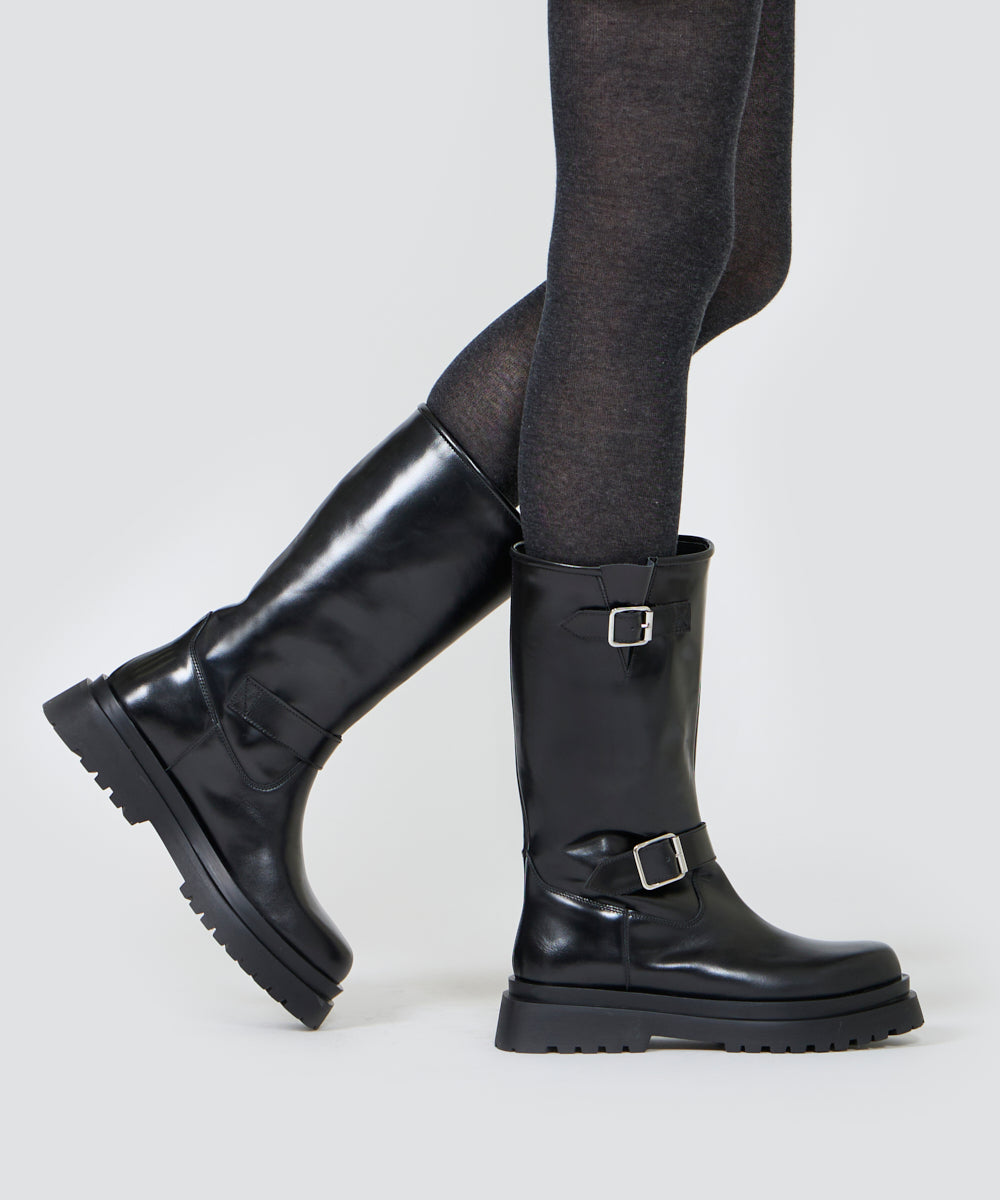 PELLICO SUNNY 撥水 エンジニアミドルブーツ 4.5cm BLACK ブーツ PELLICO SUNNY 撥水 エンジニアミドルブーツ 4.5cm BLACK ブーツ