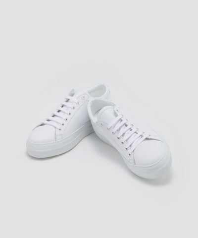 GIOIA ウィメンズ スムース レースアップスニーカー 3.5cm WHITE