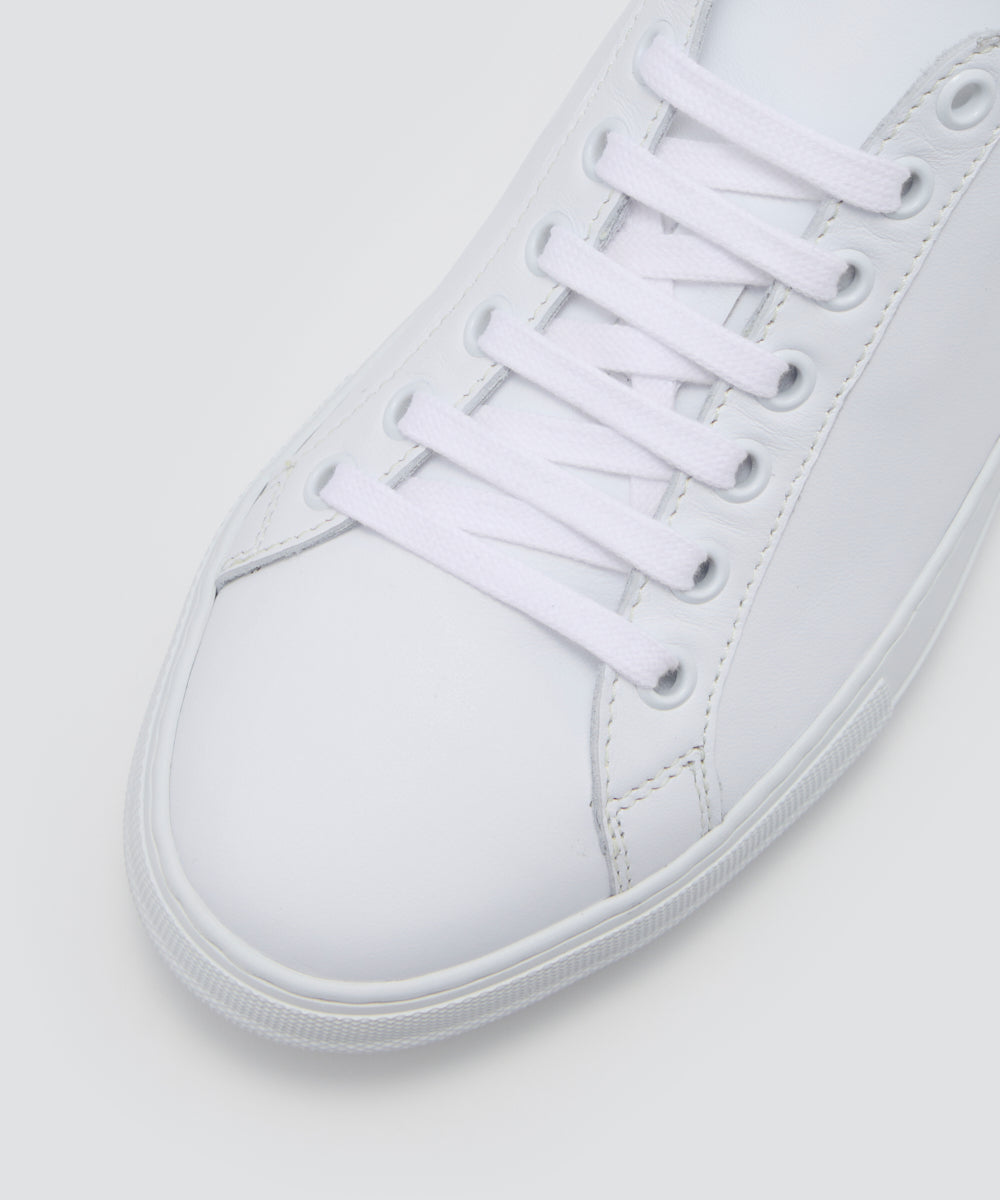 GIOIA ウィメンズ スムース レースアップスニーカー 3.5cm WHITE